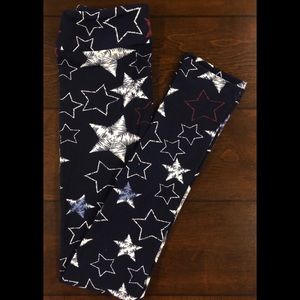 L/XL LuLaRoe Leggings Stars Independence Day 4th of July New Kids Holiday